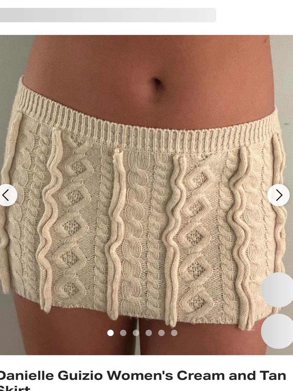 Danielle Guizio Cream Cable Knit Mini Skirt